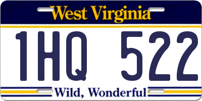 WV license plate 1HQ522