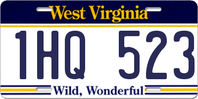 WV license plate 1HQ523
