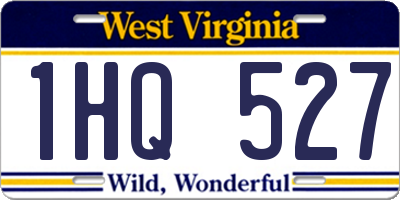 WV license plate 1HQ527