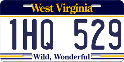 WV license plate 1HQ529
