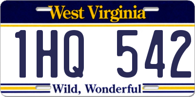 WV license plate 1HQ542
