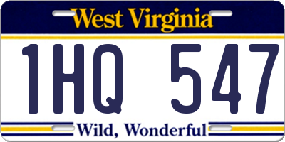 WV license plate 1HQ547