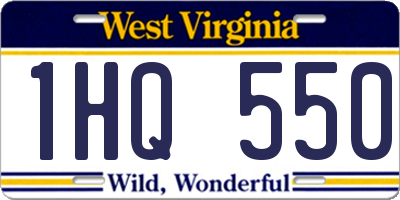 WV license plate 1HQ550