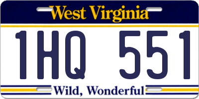 WV license plate 1HQ551