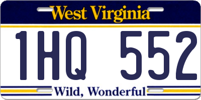 WV license plate 1HQ552