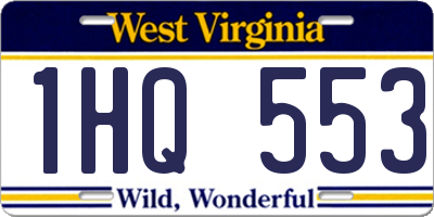 WV license plate 1HQ553