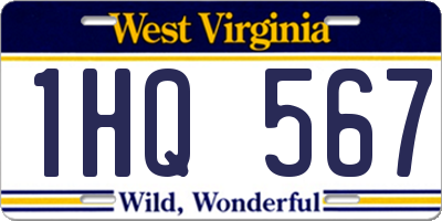 WV license plate 1HQ567