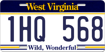 WV license plate 1HQ568