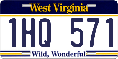 WV license plate 1HQ571