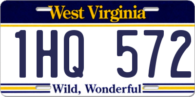 WV license plate 1HQ572
