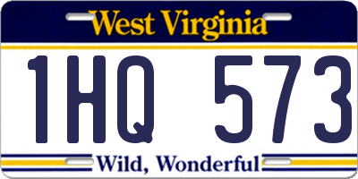 WV license plate 1HQ573