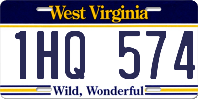 WV license plate 1HQ574