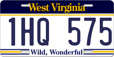 WV license plate 1HQ575