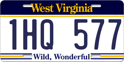 WV license plate 1HQ577