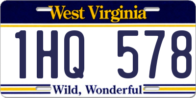 WV license plate 1HQ578