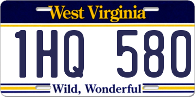 WV license plate 1HQ580