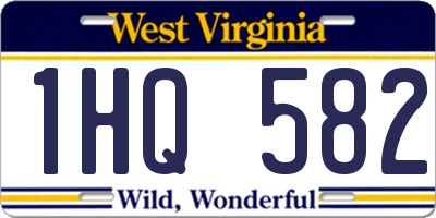 WV license plate 1HQ582