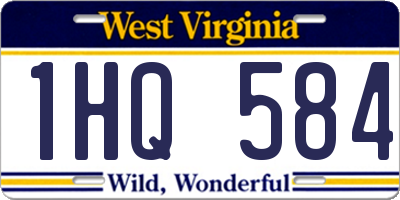 WV license plate 1HQ584