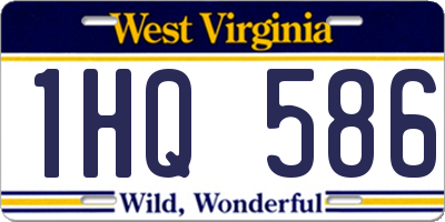 WV license plate 1HQ586