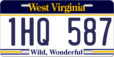WV license plate 1HQ587