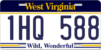 WV license plate 1HQ588