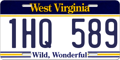 WV license plate 1HQ589