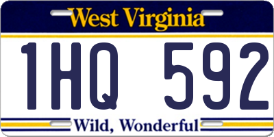 WV license plate 1HQ592