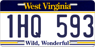 WV license plate 1HQ593