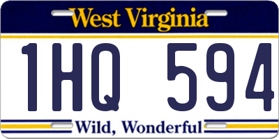 WV license plate 1HQ594