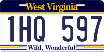 WV license plate 1HQ597