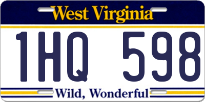 WV license plate 1HQ598