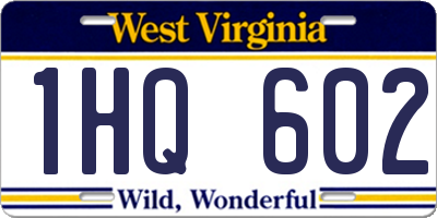 WV license plate 1HQ602