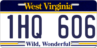 WV license plate 1HQ606