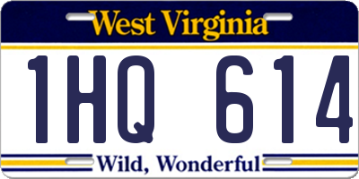 WV license plate 1HQ614