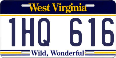 WV license plate 1HQ616