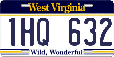 WV license plate 1HQ632