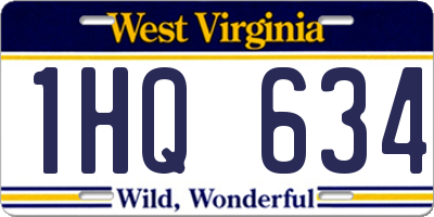 WV license plate 1HQ634