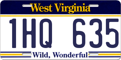 WV license plate 1HQ635