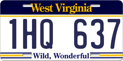 WV license plate 1HQ637
