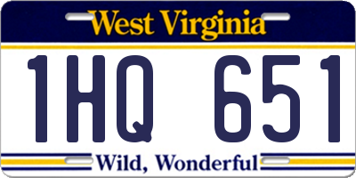 WV license plate 1HQ651