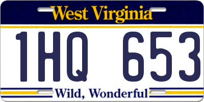 WV license plate 1HQ653