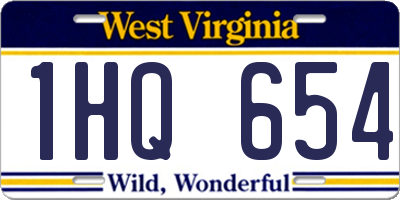 WV license plate 1HQ654