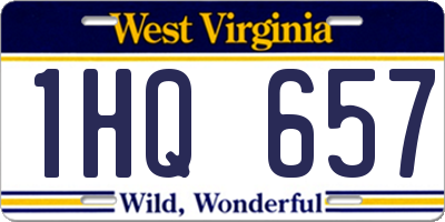 WV license plate 1HQ657