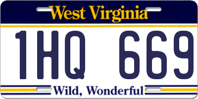 WV license plate 1HQ669