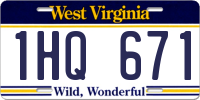 WV license plate 1HQ671