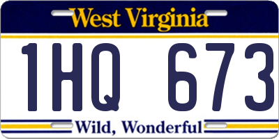 WV license plate 1HQ673