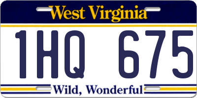 WV license plate 1HQ675
