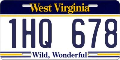 WV license plate 1HQ678