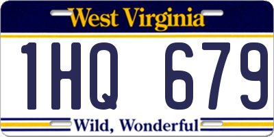 WV license plate 1HQ679