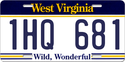 WV license plate 1HQ681